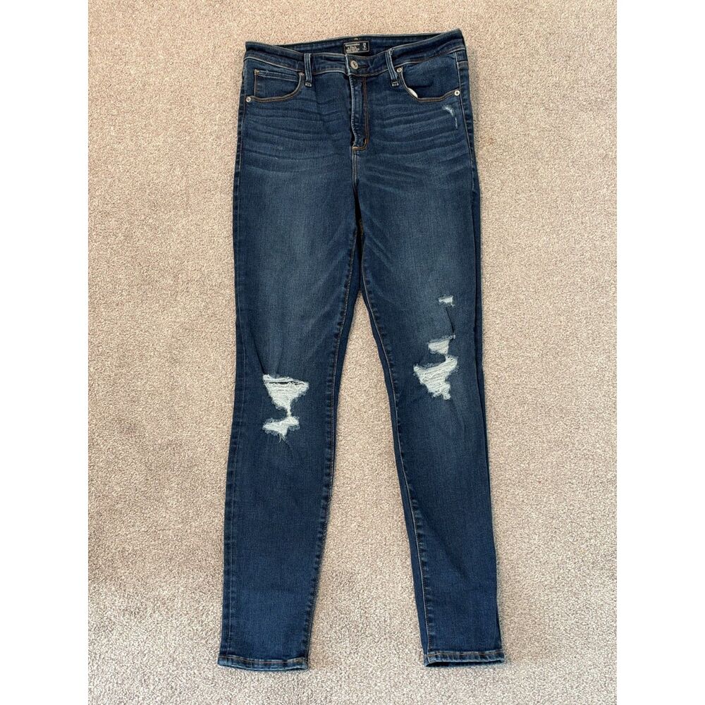 Abercrombie & Fitch Simone High Rise Super Skinny Jeans Distressed Size 29 8R